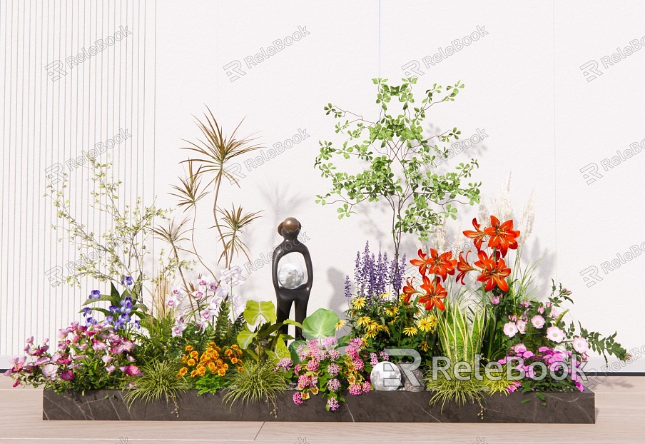 Modern Plant Landscape Plant Landscaping Flowers and Plants Combination Green Plant Pile model