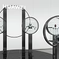 Modern Ornament Decoration Set With Multiple Circular Metal Display Stands 3d model
