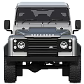 Silver Land Rover Defender 4x4 SUV With Large Tires And Modern Design