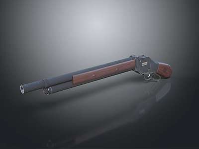 Classic Vintage Rifle With Detailed Wooden Stock And Metal Barrel Design 3d model