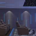 Modern AV Room Simple Technology Home Theater Private Cinema Light Luxury 3d model