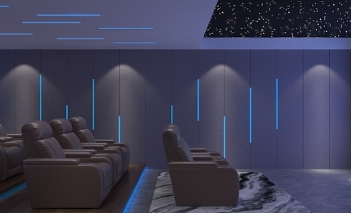 Modern AV Room Simple Technology Home Theater Private Cinema Light Luxury 3d model