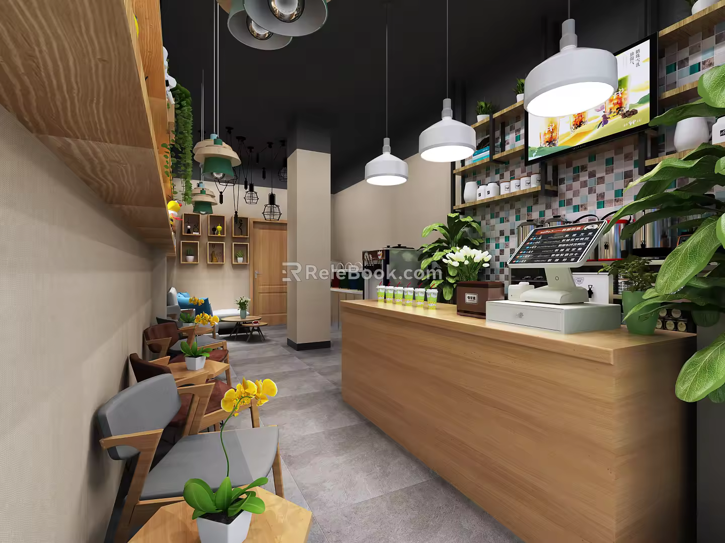 Nordic milk tea shop net red 3d model