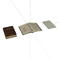 Vintage Books Collection Featuring Open Book With Handwritten Notes And Paper Sheet