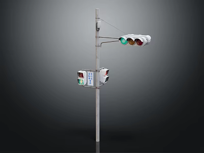 The picture mainly shows traffic lights and pedestrian buttons, which are not furniture, so it is impossible to generate an English title with "furniture" as the main body based on the picture information. 3d model