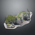 Scenic Island Landscape With Green Vegetation Rocky Cliffs And Coastal Views