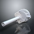 Industrial White Cylindrical Mechanical Equipment With Mounting Bracket And Cooling Fins