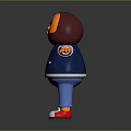 Cartoon Character With Brown Beard Blue Vest White Sleeves Blue Pants Red Shoes Arms Outstretched