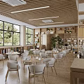 Book Art Reading Space Interior Design With Wooden Ceiling Large Windows And Bookshelves