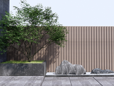 New Chinese style landscape sketch landscape tree stone model