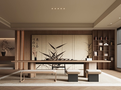 New Chinese Style Song Style Tea Room Study model