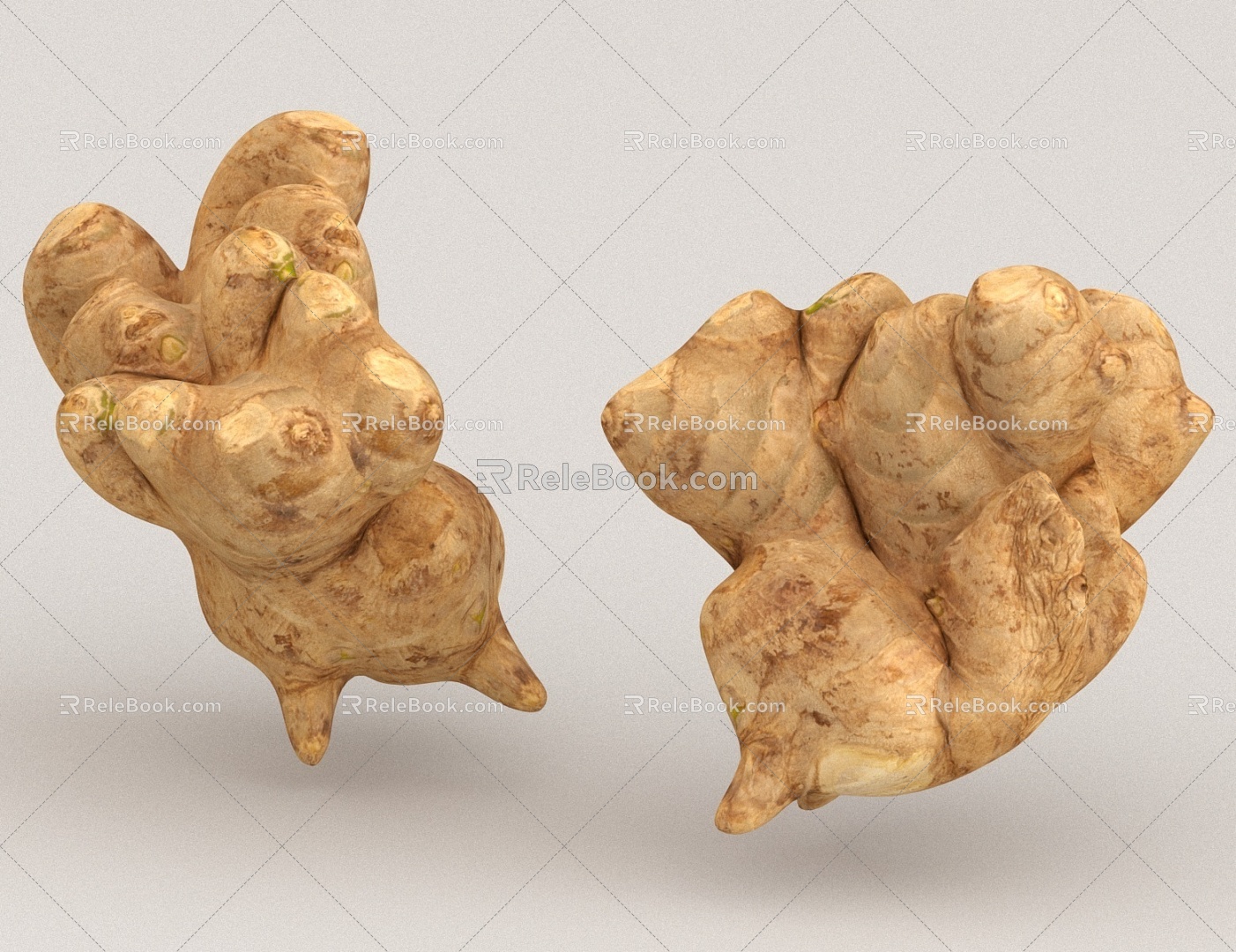 Vegetables Ginger Ingredients Food 3d model