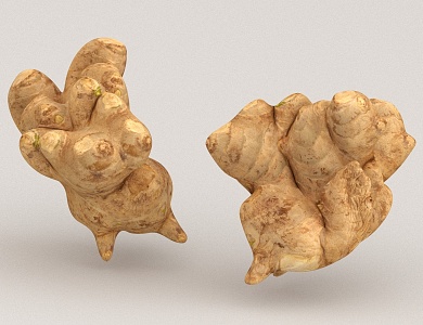 Vegetables Ginger Ingredients Food 3d model