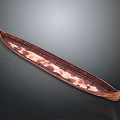Traditional Wooden Canoe A Classic Water Transportation Vessel with Curved Ends