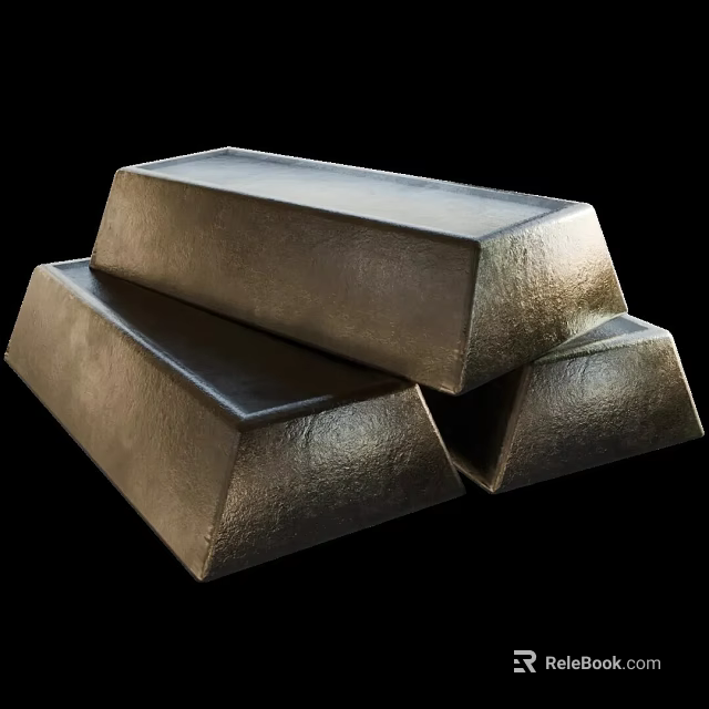 High Quality Stacked Gold Bars With Shiny Polished Surface On Black Background 3d model 