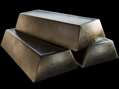 High Quality Stacked Gold Bars With Shiny Polished Surface On Black Background 3d model
