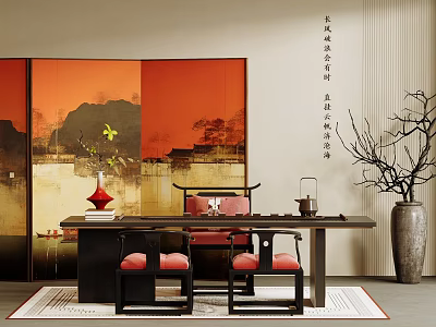 New Chinese Tea Table and Chair Tea Table Tea Table 3d model