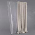 Elegant Sheer White And Beige Fabric Curtains For Modern Window Treatment