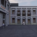 Traditional Chinese Courtyard Building With Circular Ground Pattern And Classic Design 3d model
