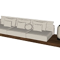 Log wind multi-person sofa 3d model