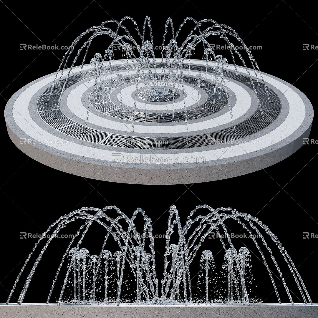 modern fountain 3d model