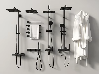 Shower Bathroom Shower Faucet Bathroom Small Bathrobe 3d model