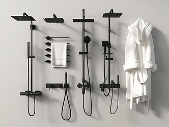 Shower Bathroom Shower Faucet Bathroom Small Bathrobe 3d model