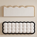 Small snowball cream wind bedside soft bag back mat tatami 3d model