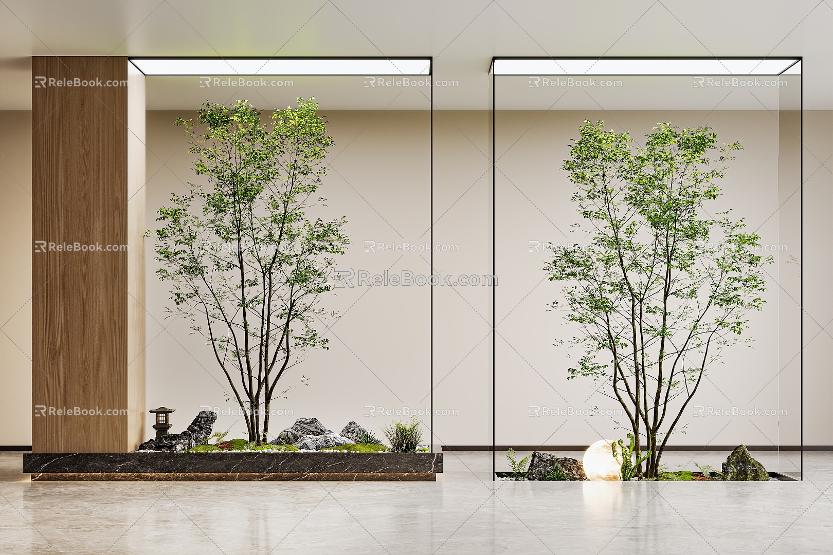 Modern Interior Landscaping Interior Landscape New Chinese Patio Landscape 3d model