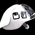 Futuristic Tactical Weapon Helmet With Transparent Visor And White Control Panel