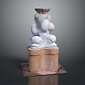Intricate White Garden Ornament With Carved Patterns And Decorative Base For Outdoor Garden Use