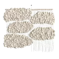 Handcrafted White Wool Ball Macramé Wall Hanging with Irregular Shapes 3d model
