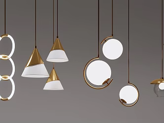 Light Luxury Chandelier Combination 3d model