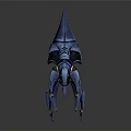 Detailed Blue Mechanical Sci Fi Creature With Winged Body And Multiple Legs 3d model