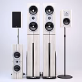 Modern Home Audio Speaker System Featuring Floor Standing And Bookshelf Models Wooden Design Black Units