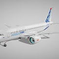 Airbus Commercial Aircraft Featuring White Body And Blue Tail Design Elements