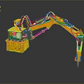 Game Movie Character Yellow Mechanical Arm Robot With Black Components Design
