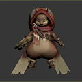 Cute Red Hooded Squirrel Character In Cloak Holding Sword With Brown Boots And Adventurous Style