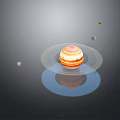 Delicious Hamburger On Transparent Plate With Floating Small Spheres And Reflection On Dark Background