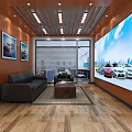 4S Car Dealership Modern Interior With Reception Desk Car Display And Marble Floor