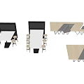 Modern Office Desks With Various Foldable Designs And Functional Workspace Chairs 3d model