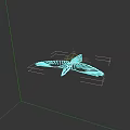 Teal Flying Bird Minimal Line Art Illustration On Black Background Design