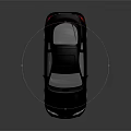 Black Two Door Sports Car With Rear Spoiler Silver Wheels Sleek Body Grey Background Reflection