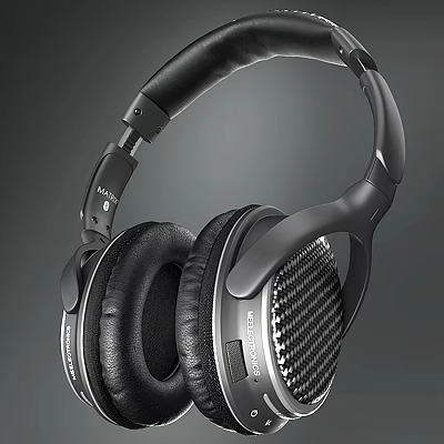 Premium Over Ear Headphones With Soft Leather Ear Cups And Carbon Fiber Headband 3d model