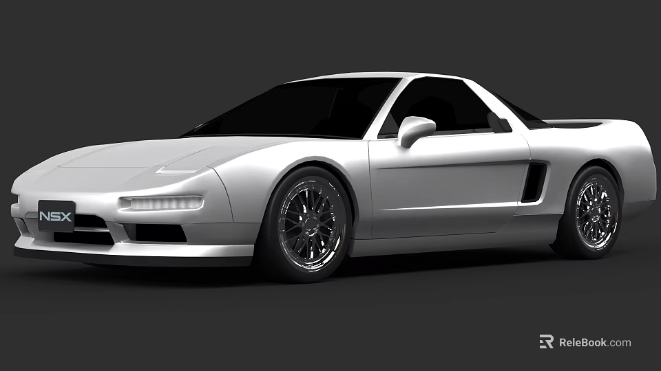 White Two Door Sports Car With Sleek Aerodynamic Design And Alloy Wheels 3d model 