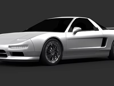White Two Door Sports Car With Sleek Aerodynamic Design And Alloy Wheels 3d model