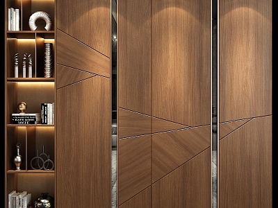 Light Luxury Bookcase Locker 3d model