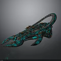 Futuristic Spaceship Design For Deep Space Exploration With Glowing Blue Accents
