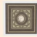 Ornate Ceiling Decoration With Intricate Geometric Patterns And Relief Details