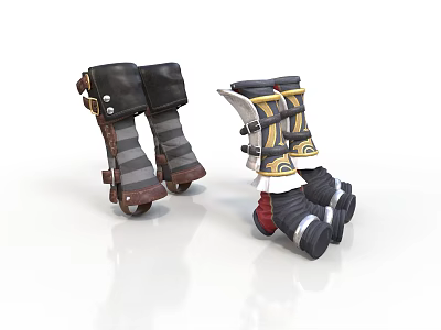 Different Styles Lifestyle Products Decorative Leg Guards With Black Gold Accents 3d model